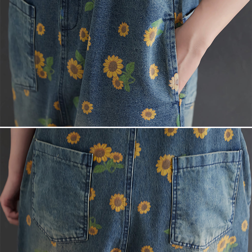 Sunflower printed overall