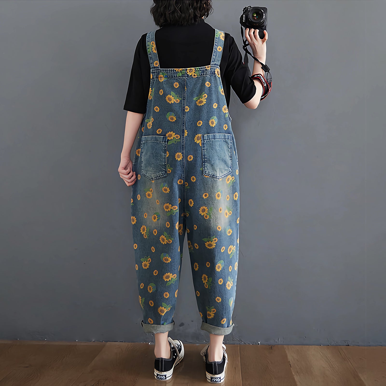 Sunflower printed overall