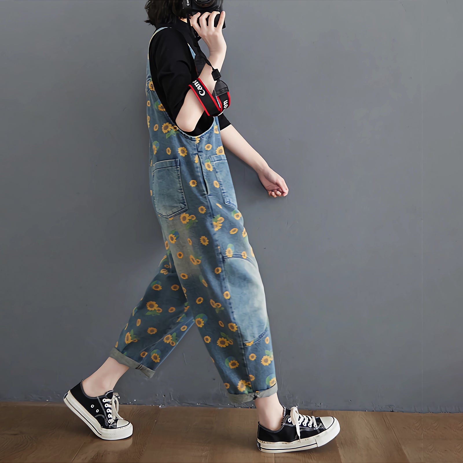 Sunflower printed overall